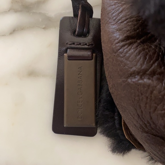 Vintage gently used brown suede Dolce and Gabbana Butterfly Messenger Bag. - Picture 3 of 13